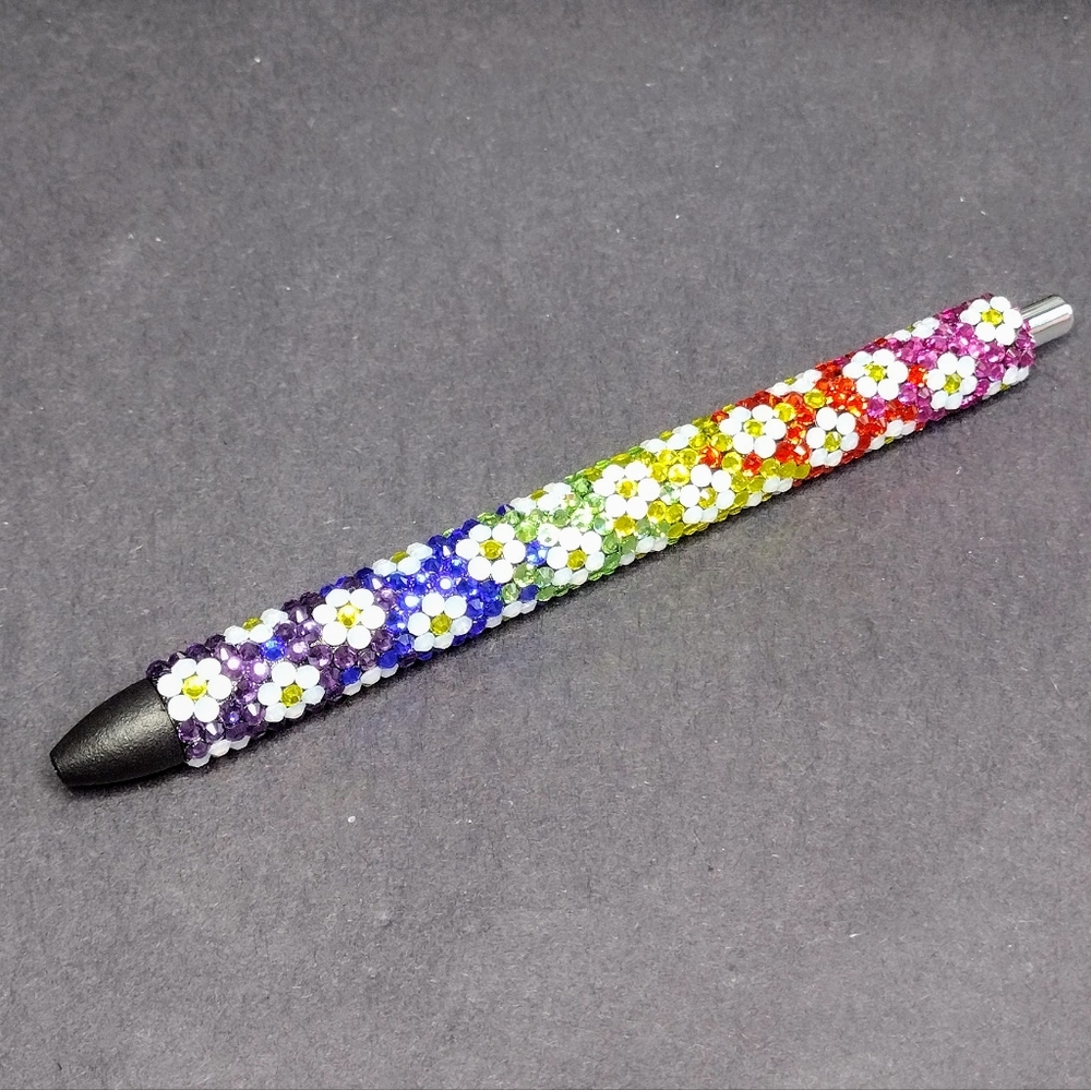 I Love the 70s Flower Power Rhinestone Pen